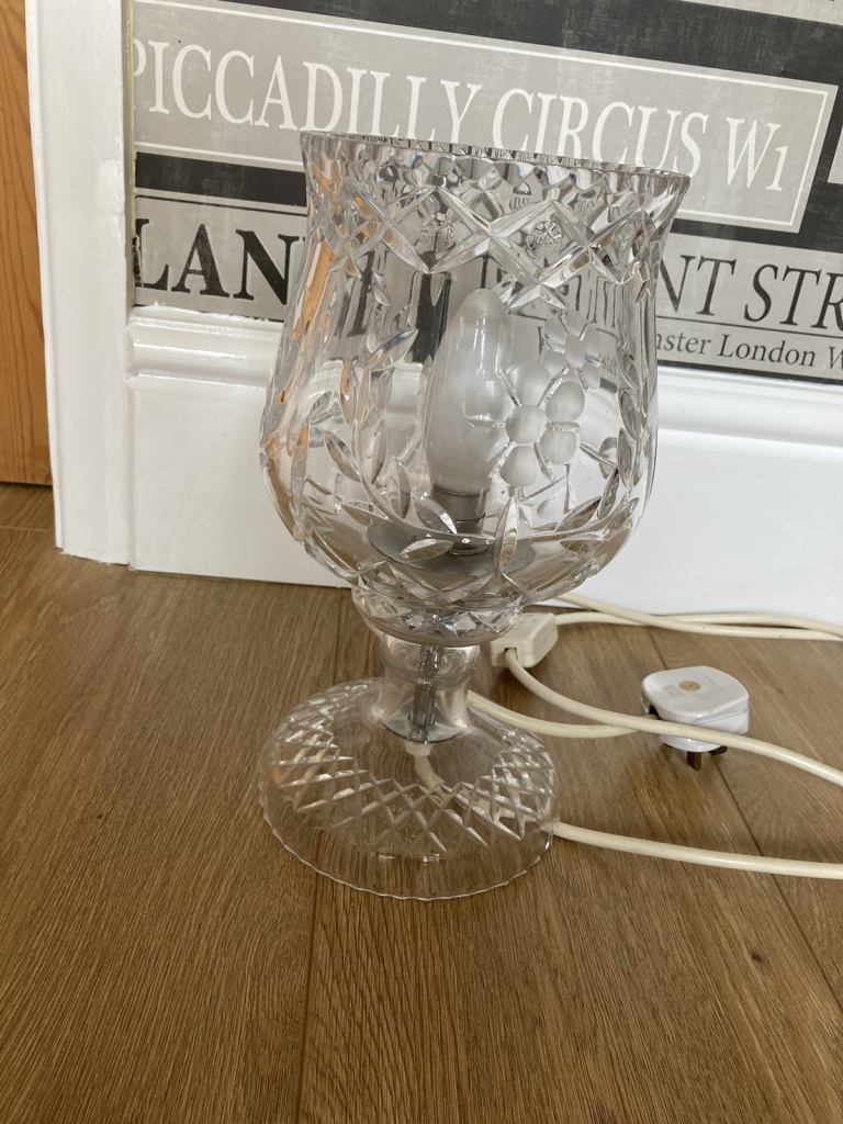 Cut glass lamp