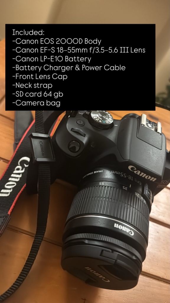 Canon 2000D SLR camera