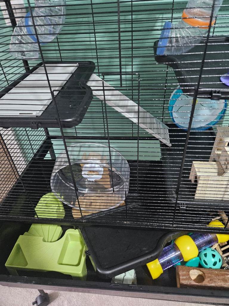 Large pet cage with accessories 