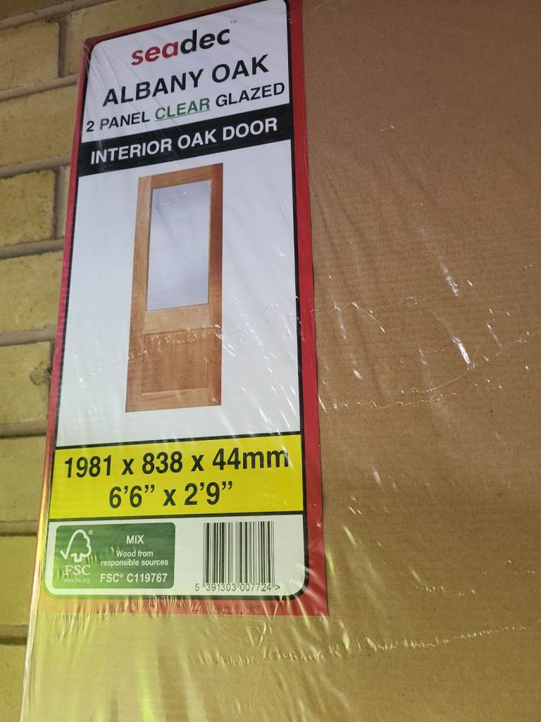 Albany Oak clear glazed doors(Brand New) 