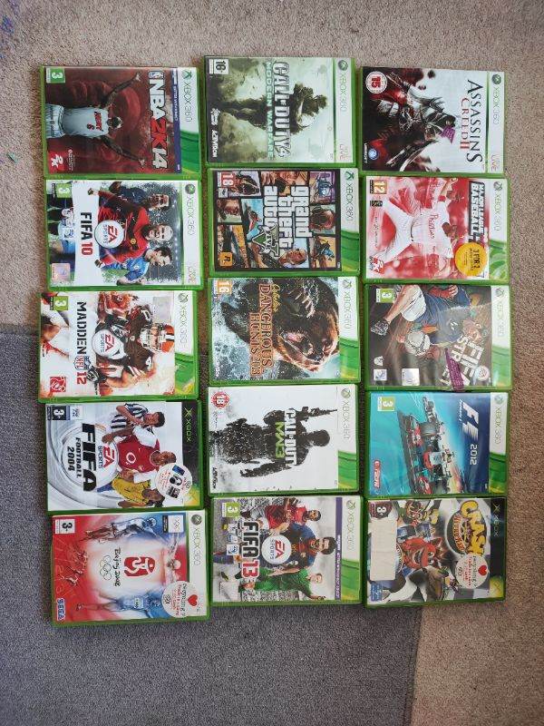 Xbox 360 S with 3 controllers, 250Gb, 15 games, VGC