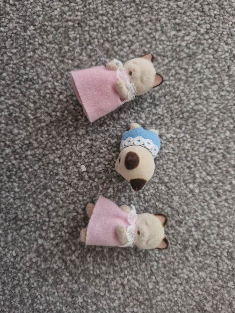 Sylvanian Families rare vintage cream creme cat babies 