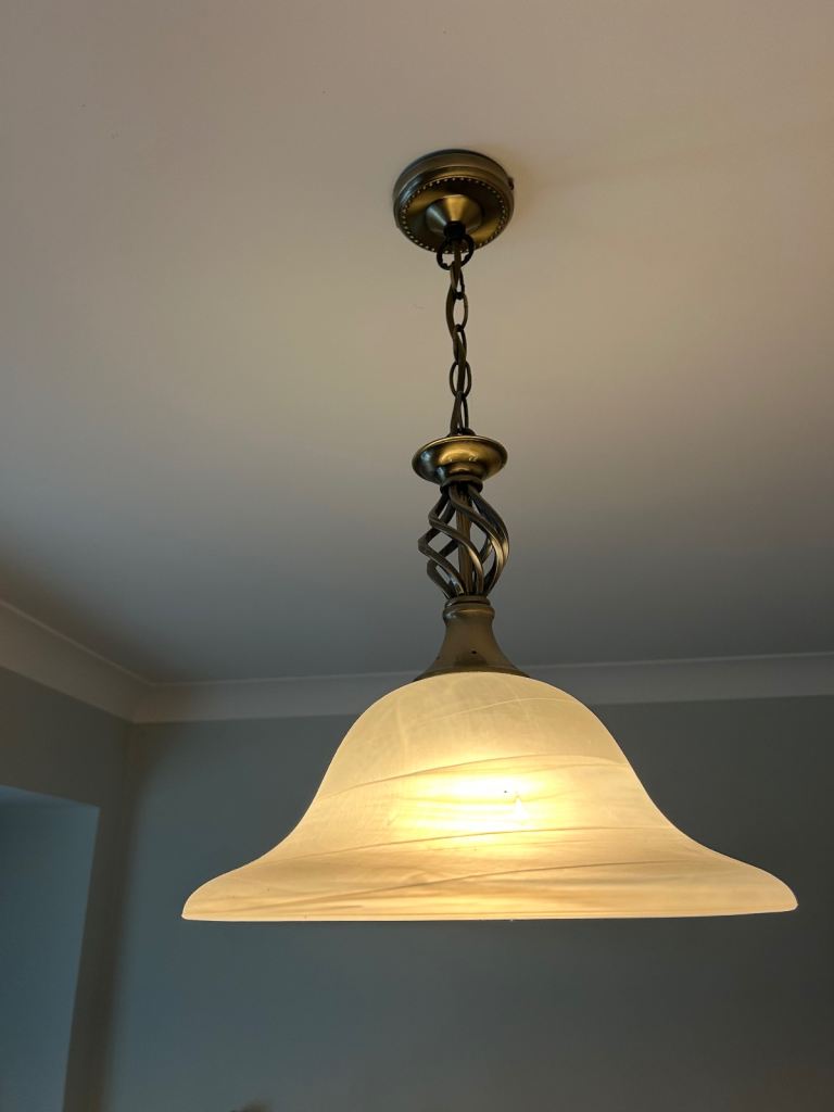 Antique brass ceiling pendant light in very good condition