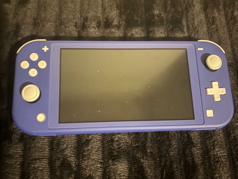 Nintendo Switch Lite Console - Blue, Good Condition with Mario Kart Case