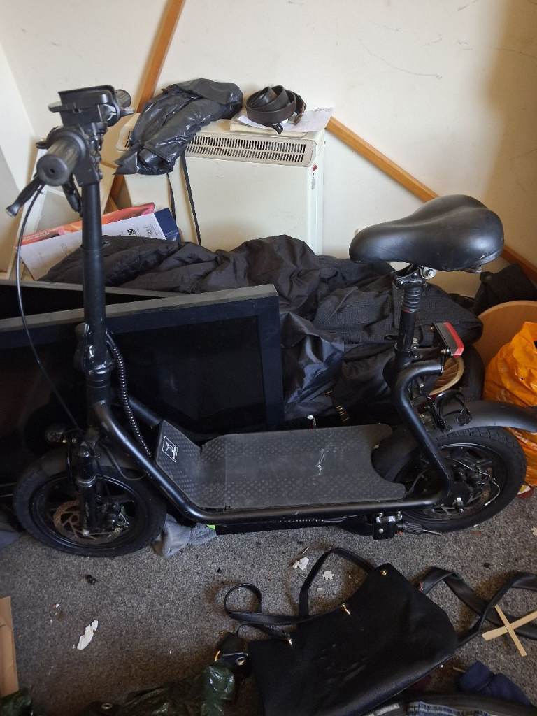 Black Adult Electric Scooter with Seat – Fair Condition