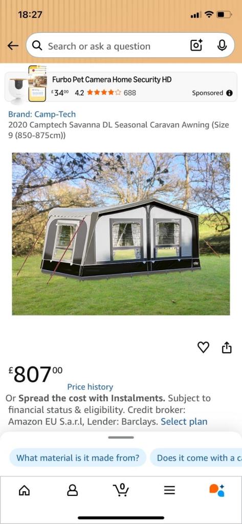 Caravan  awning