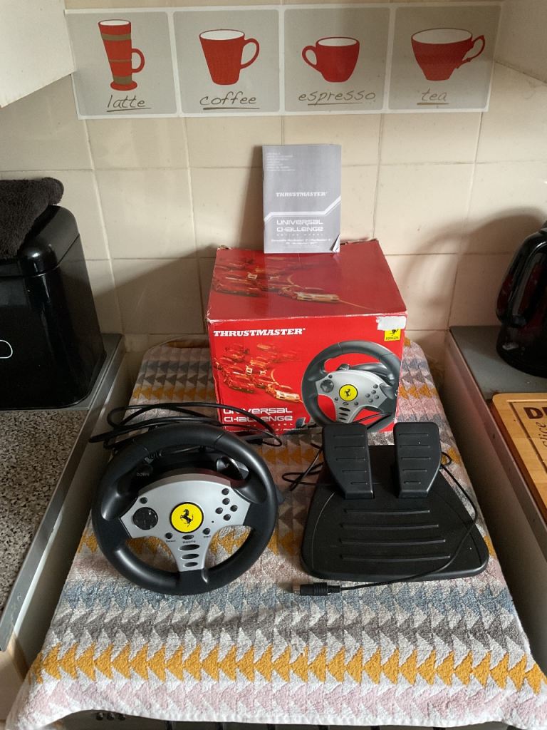 Boxed Thrustmaster Steering Wheel and Pedals (Compatible with PS3, PS2, PC, Gamecube and Wii)