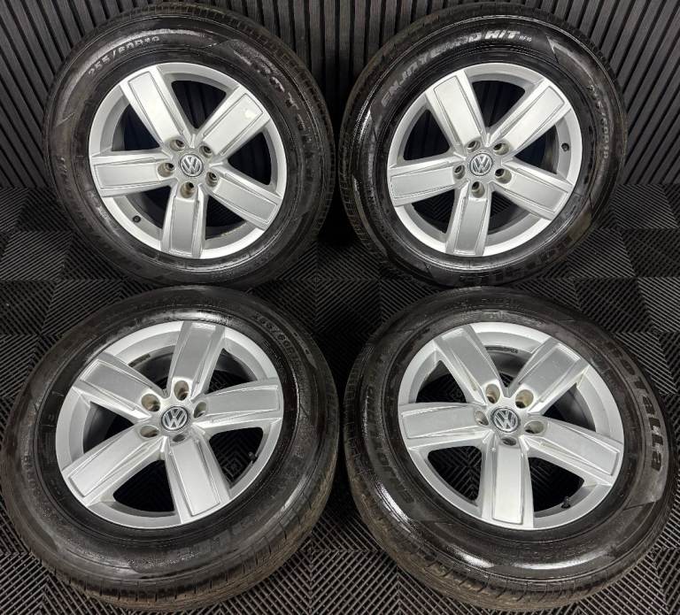 18" GENUINE VW AMAROK MANAUS 5 SPOKE SILVER ALLOY WHEELS TYRES ALLOY