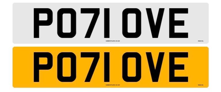POT LOVE Cherished Private Car Registration Number Licence Plate (PO71 OVE)