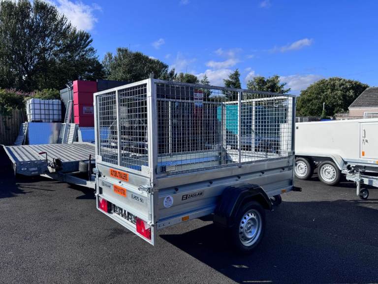 Brand new Zaslaw 205SU 7ft x 4ft single axle tipping trailer with 80cm mesh