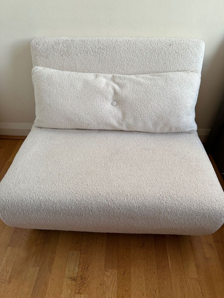 Boucle small double fold up chair bed 