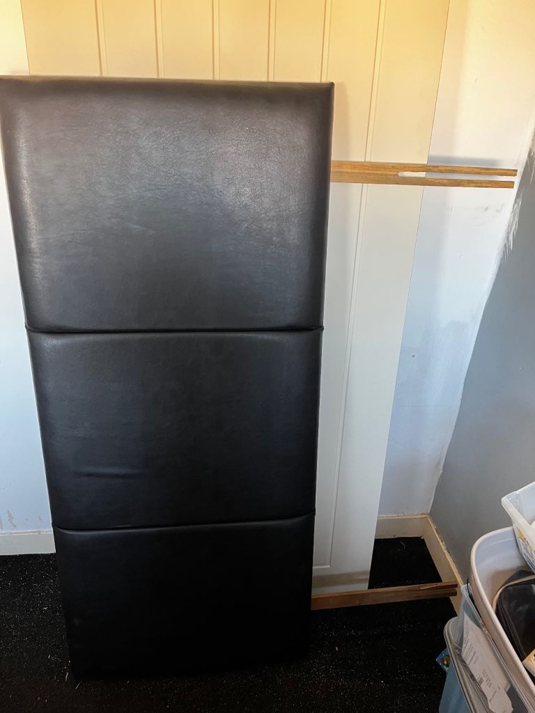 Leather double bed headboard (WILL BE GOING TO THE SKIP ON 21/11 IF NO ONE TAKES IT)