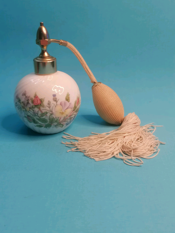 5-inch height. Perfume Bottle Aynsley Est 1775 Wild Tudor Fine Bone. 