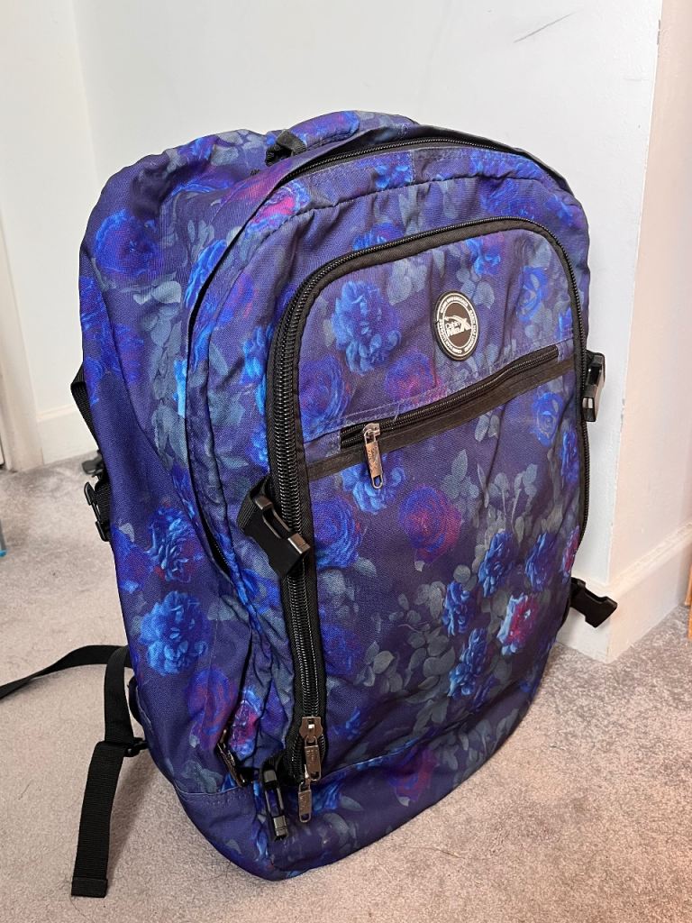 Cabin Max 44L Flight Approved Carry-On Travel Backpack 55×40×20 Blue Floral