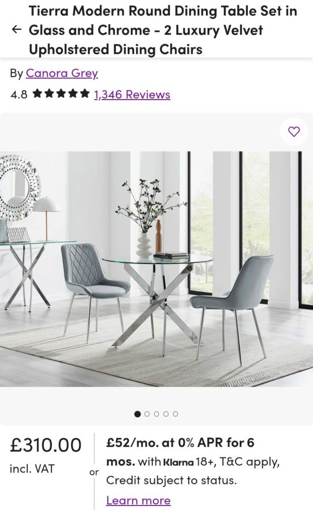 Wayfair Dining Table X2 Chairs