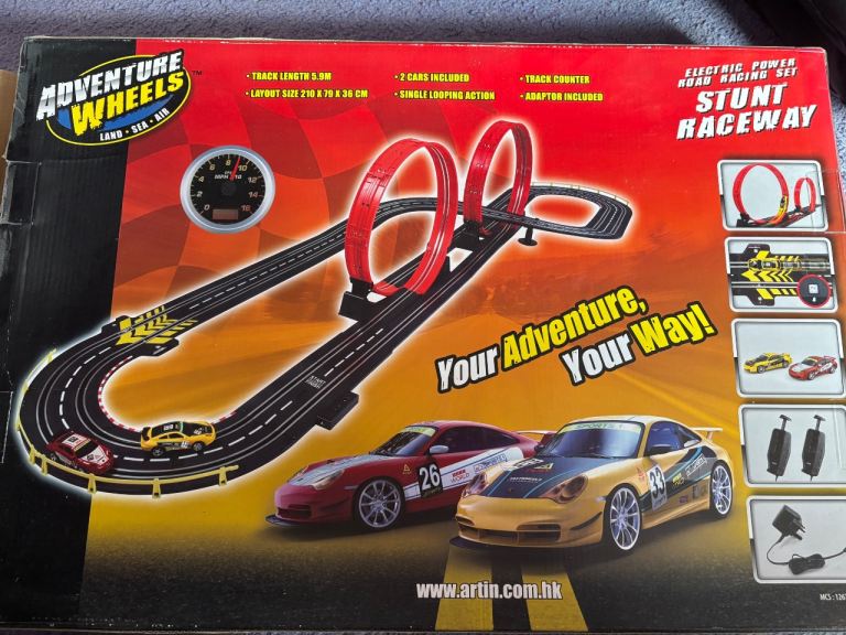 Adventure Wheels Stunt Raceway Electric Power Road Racing Set