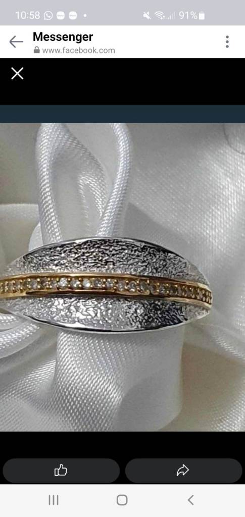 Womans Size Q Diamond Ring with gold Overlay Silver 925 Brand new 