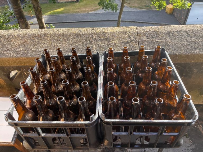 40 bottles in 2 crates, used for home brew beer. £10 for each crate + 20 bottles.  