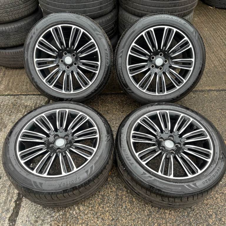 20'' LAND ROVER RANGE SPORT DISCOVERY 5 VOGUE BLACK DC ALLOY WHEELS TYRES 