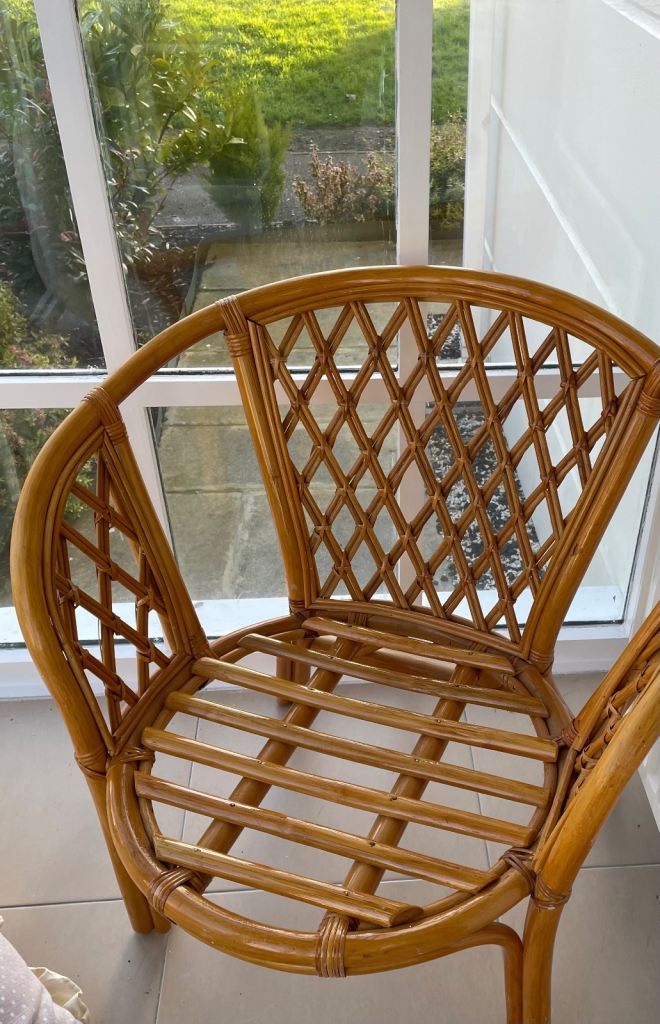Bamboo cane tub chair boho tiki rattan 