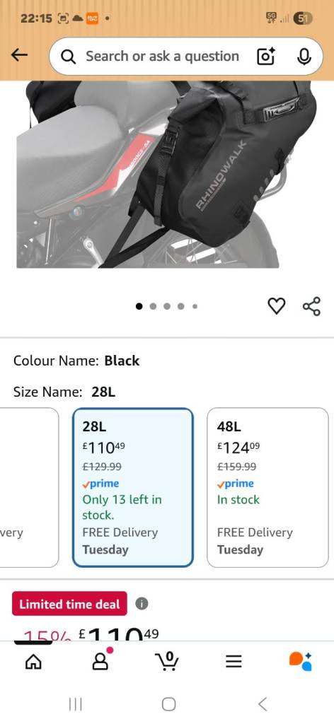 Rhinowalk panniers 28l large brand new 