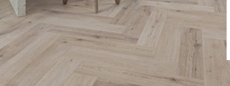 Deluxe Light Brown Herringbone Click Vinyl Flooring