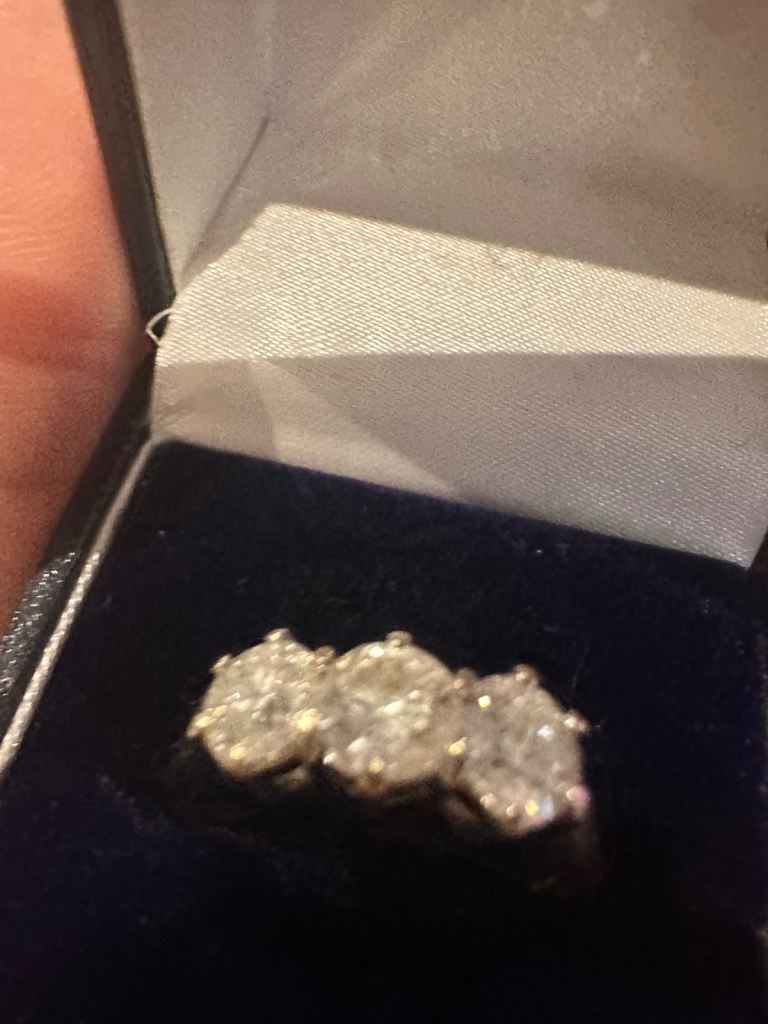 Beautiful Three-Stone Diamond Ring - Good Condition