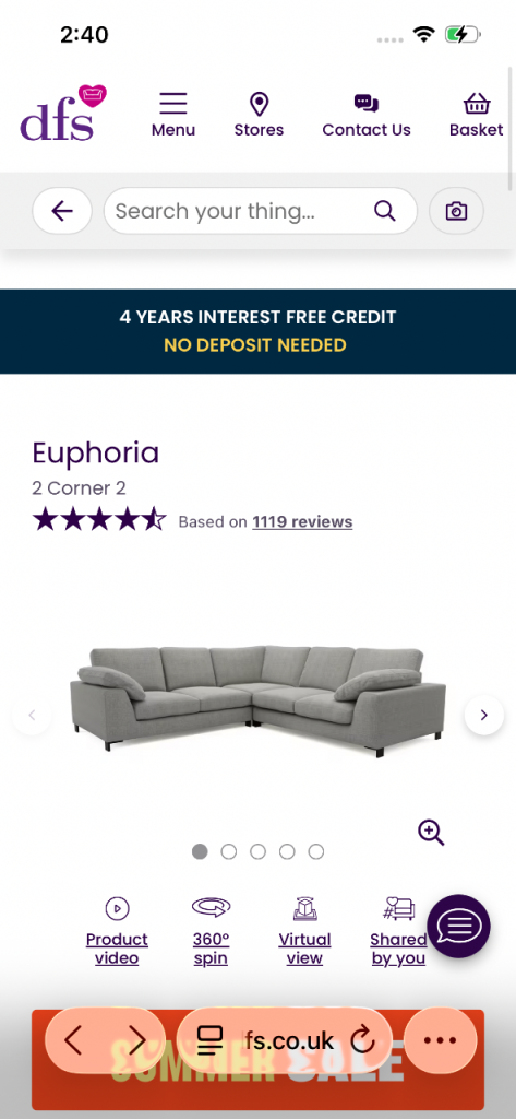 DFS corner suite 