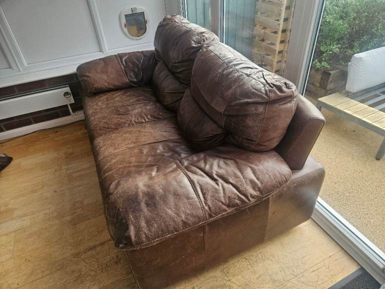 Free brown leather sofa