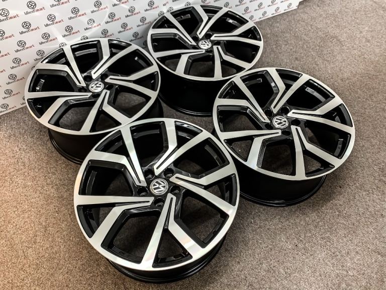 NEW VW 18" 19" CLUBSPORT STYLE ALLOY WHEELS - 5 X 112 - GLOSS BLACK/DIAMOND CUT