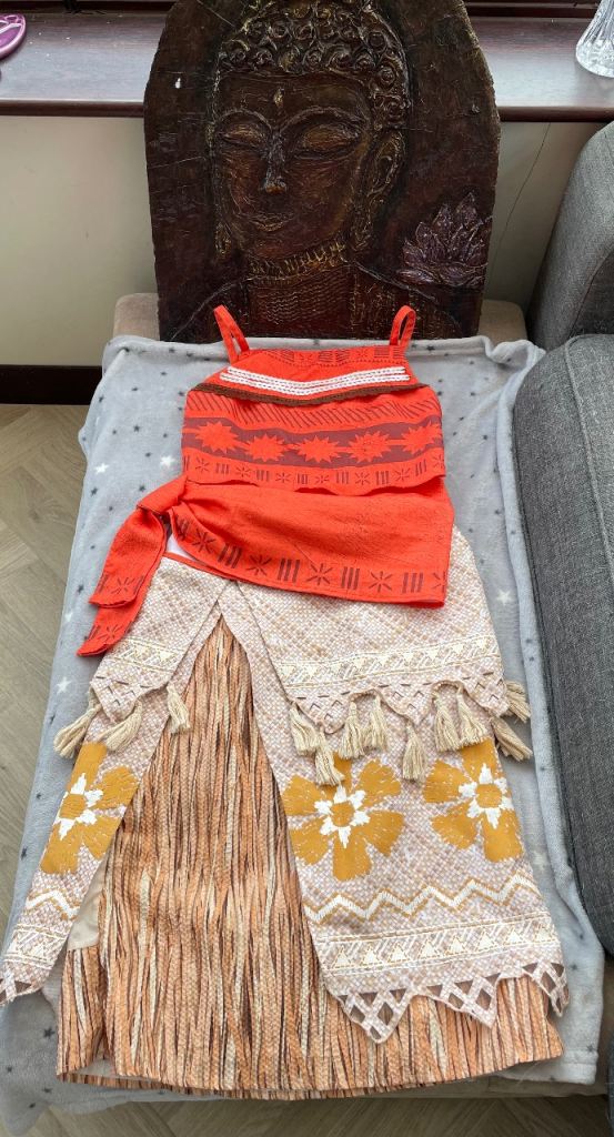 Disney Store Moana Costume Dress Up Outfit - Size 9/10 Years, Good Condition