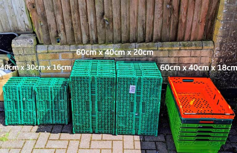 Collapsible Stackable Plastic Storage Boxes/Crates.