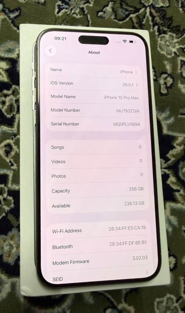 Apple iPhone 15 Pro Max 256 Gb Unlocked Very Good Original Condition 👌 