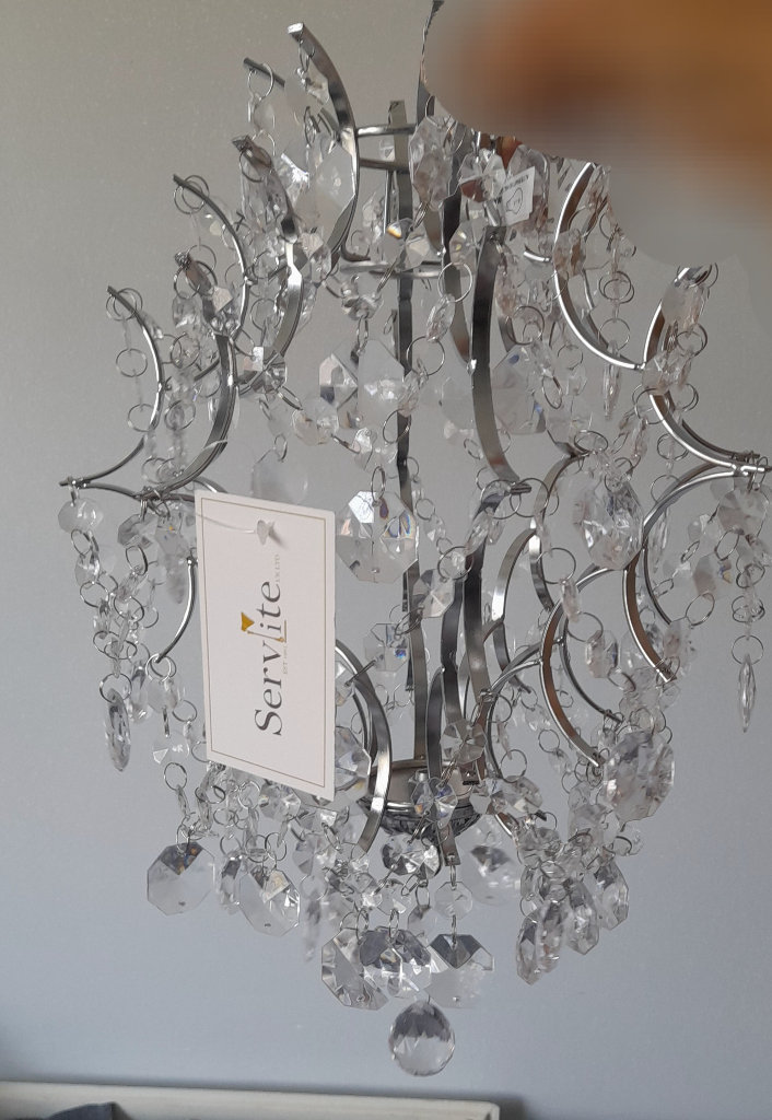 Mode Leah Non Electrical Lampshade Chandelier Style Ceiling Pendant Chrome