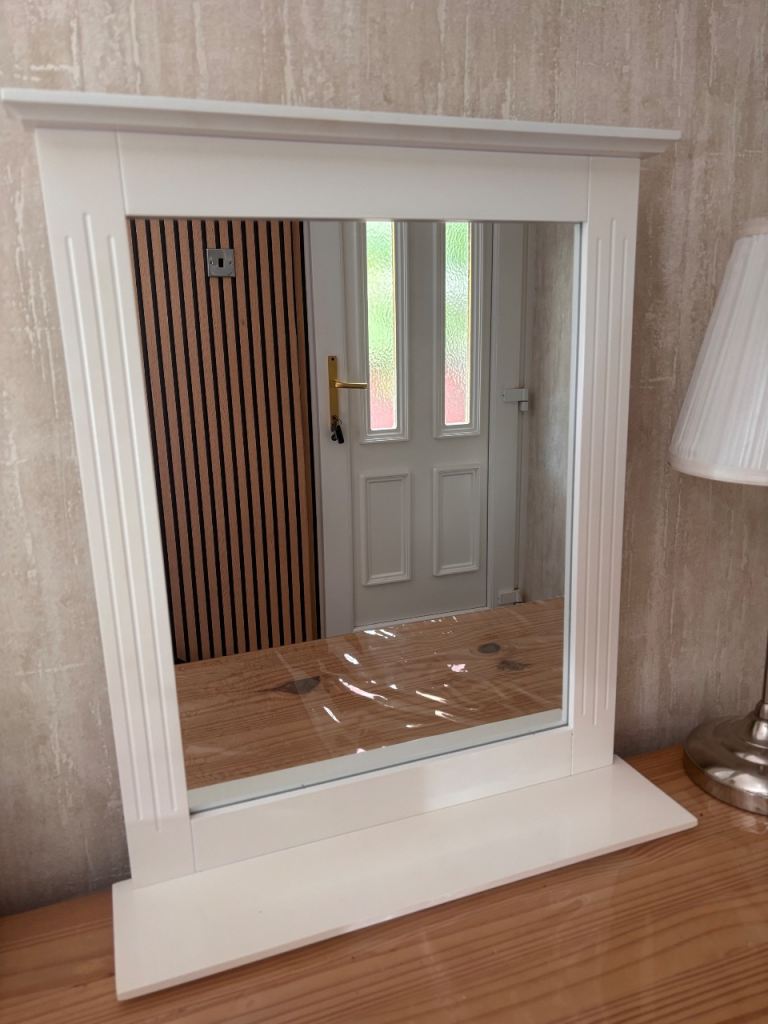 White Wooden Dressing Table Mirror – Good Condition