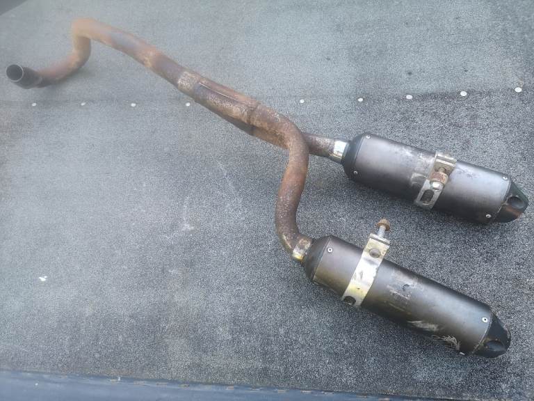 Pit bike twin exhaust 