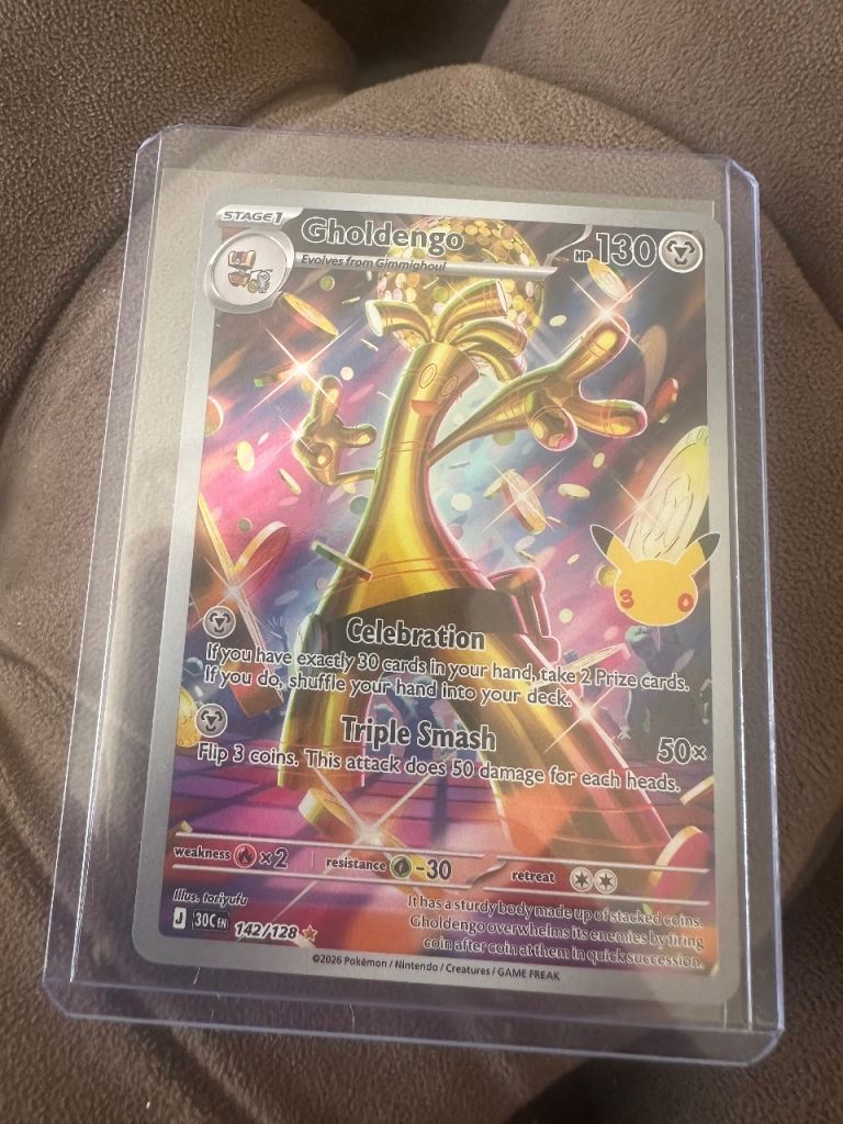 Pokemon Gholdengo 142/128 30th Celebration Card - brand new