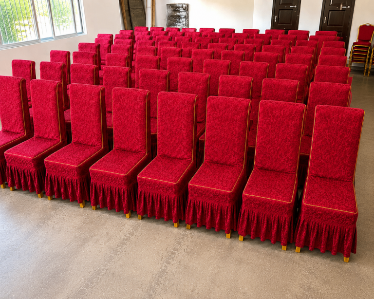 60 MATCHING RED RESTAURANT / BANQUET CHAIRS – £15 EACH – BULK DEAL AVAILABLE