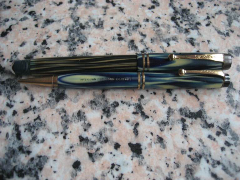 VINTAGE VERY RARE Parker True Blue Fountain Pen/Pencil c1930's in Original Condition - Superb!