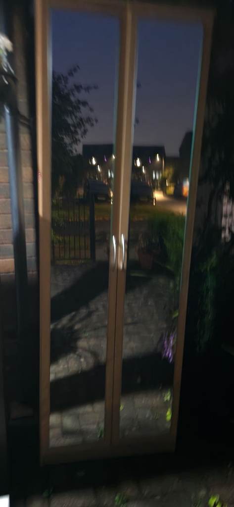 Wooden Wardrobe with Mirrored Doors – Good Condition