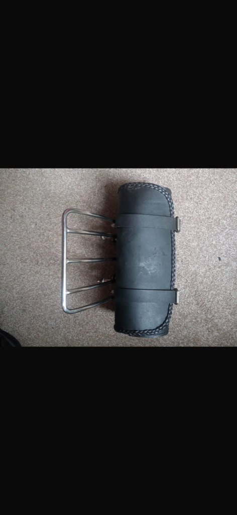 Lambretta series 1 /2 Chrome rear sprint rack with leather tool bag