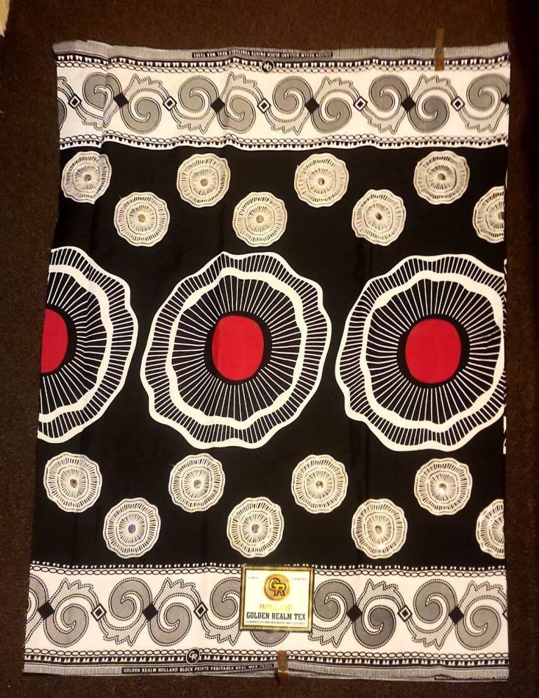 image for 6yards black and white fabric with embroidery and sequence 