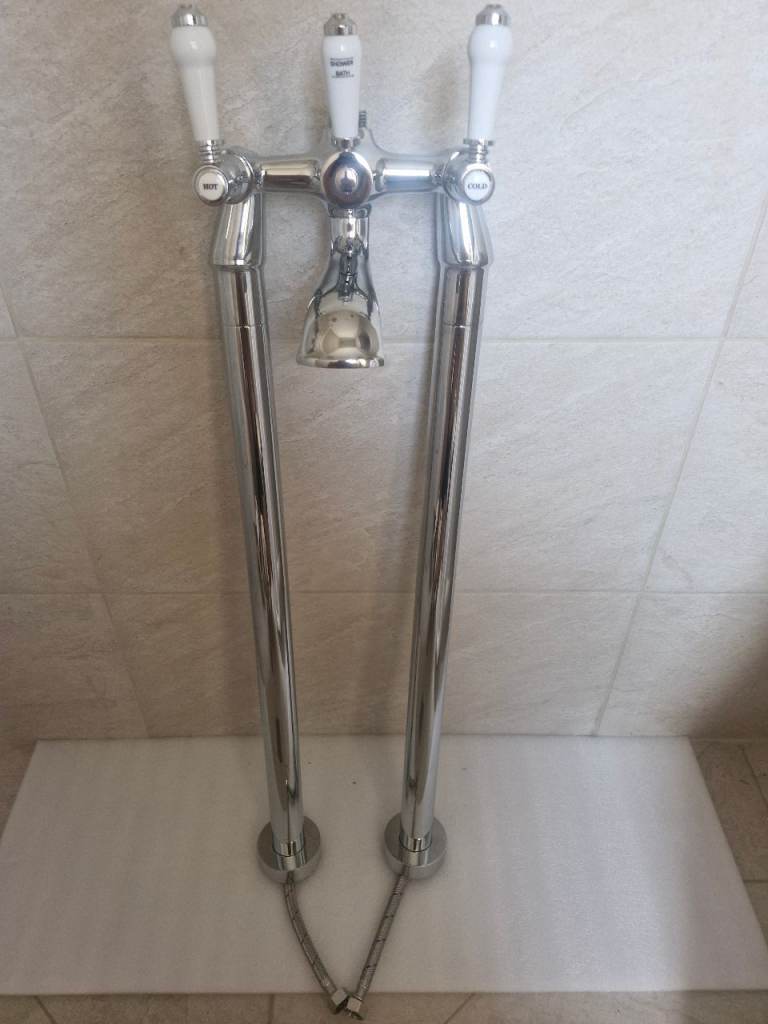 New Chrome Freestanding Bath Shower Mixer Taps