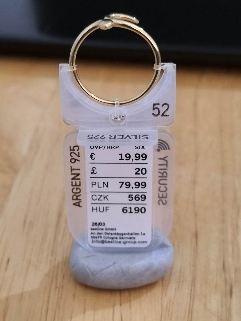New Gold 925 silver Snake Ring - Size 52, L 1/2