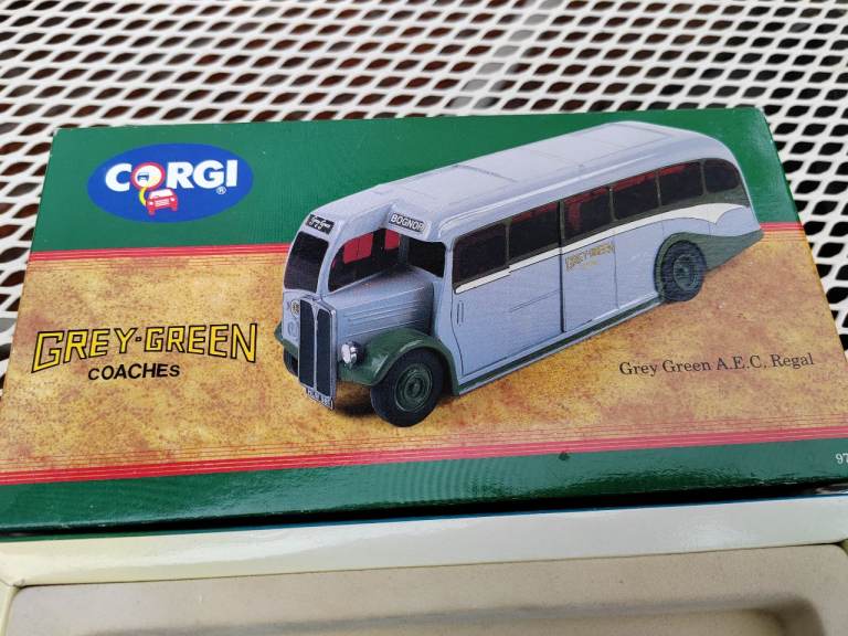 Corgi Grey-Green Coaches AEC Regal Die-Cast Model Bus - As Good As New