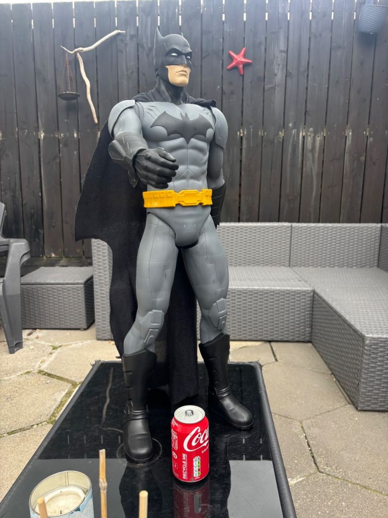 Large Batman Action Figure – Grey, Good Condition