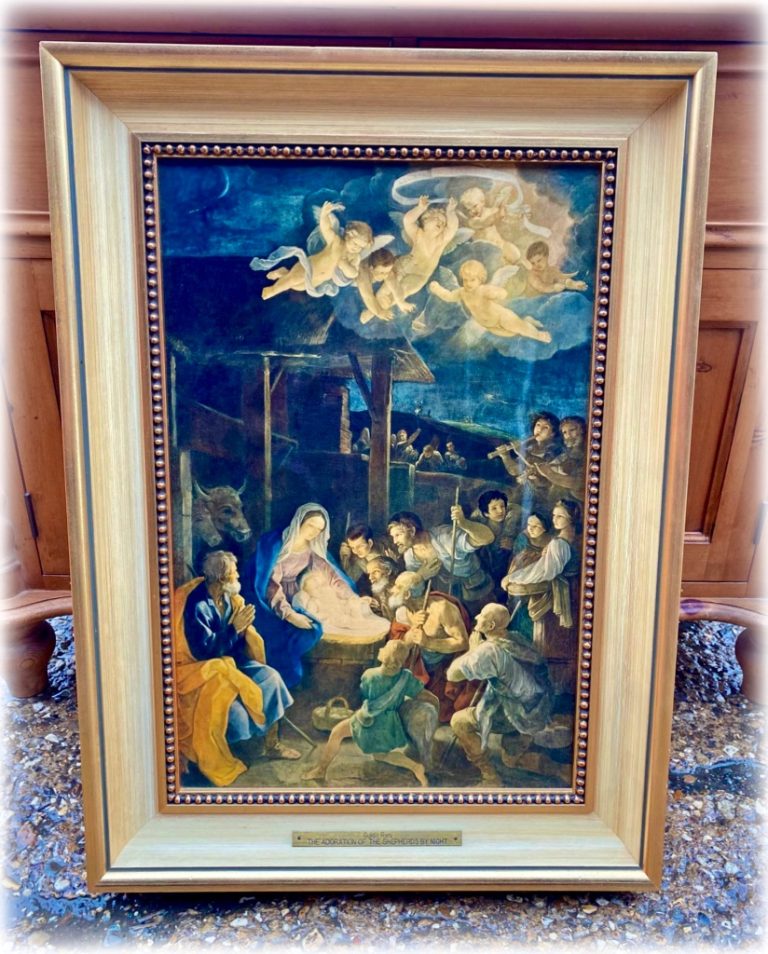 Adoration of the Shepherds - Framed Oleograph by Guido Reni