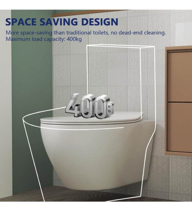DeerValley Wall Mounted Toilet Bowl - Brand New, Boxed & Sealed (DV-1F0069)
