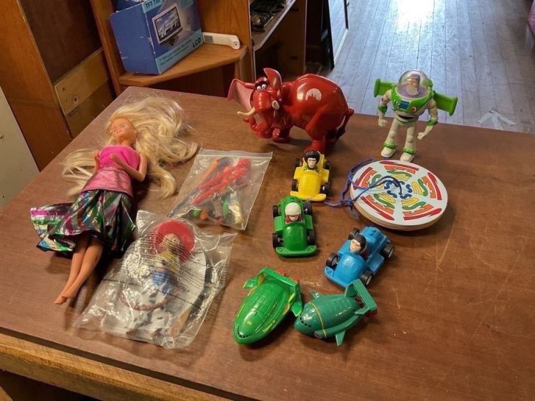 Bag of Misc. Toys - To Include Petra Doll, Thunderbirds Toys and Disney Toys