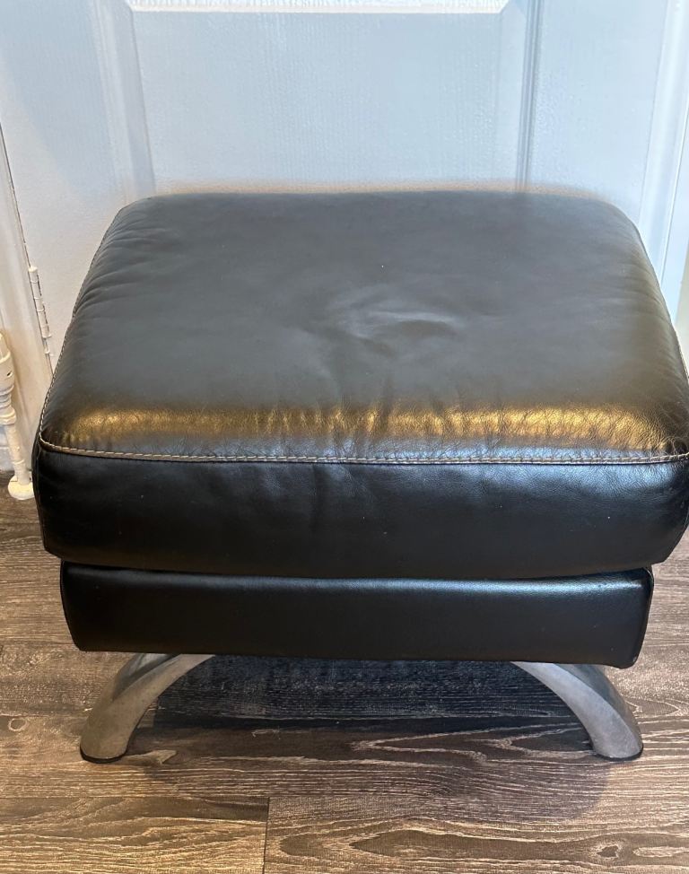 Dfs real leather sofa , 1 armchair & footstool 